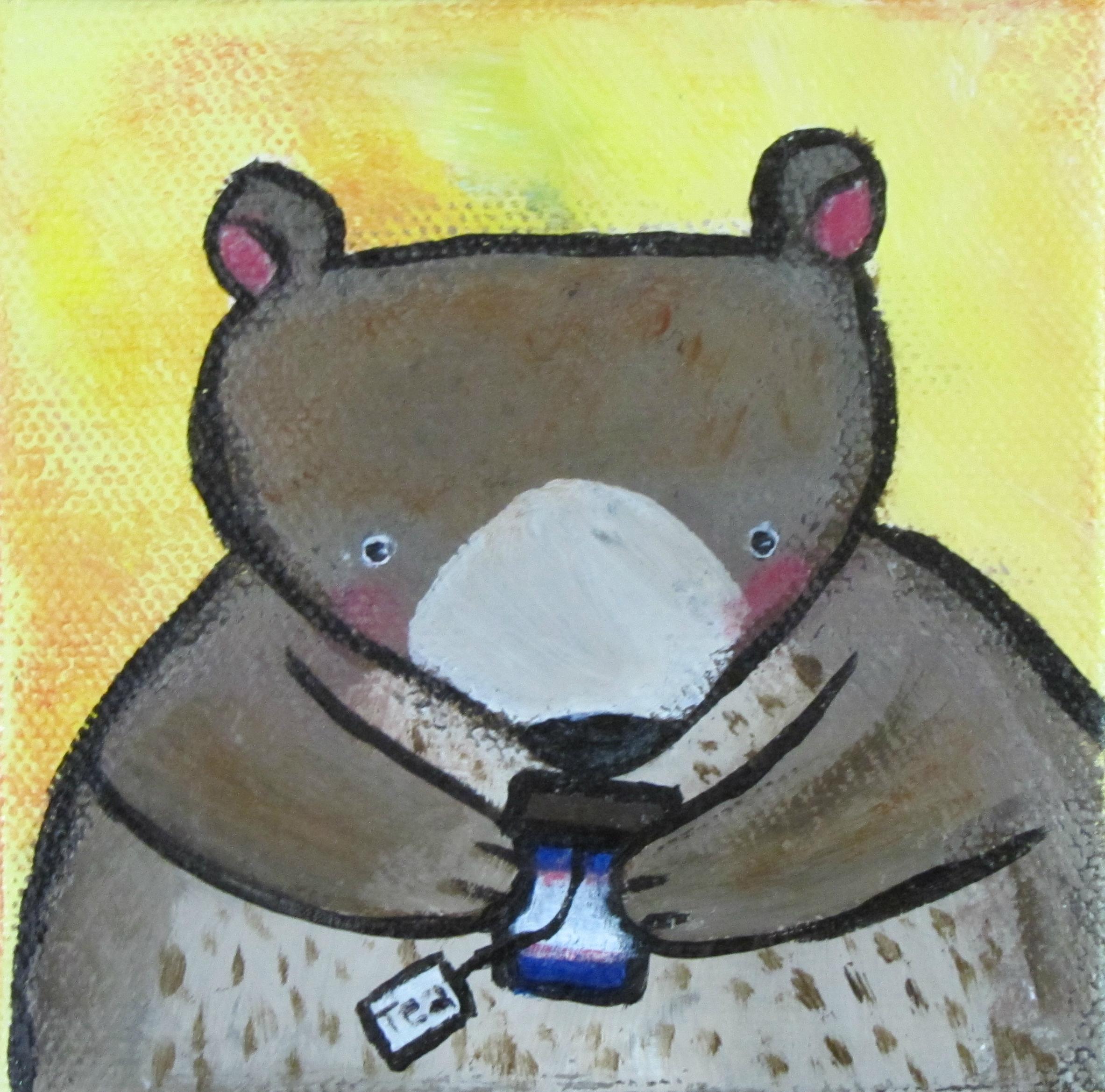 Andrea Doss Animal Painting - Tea with a Bear