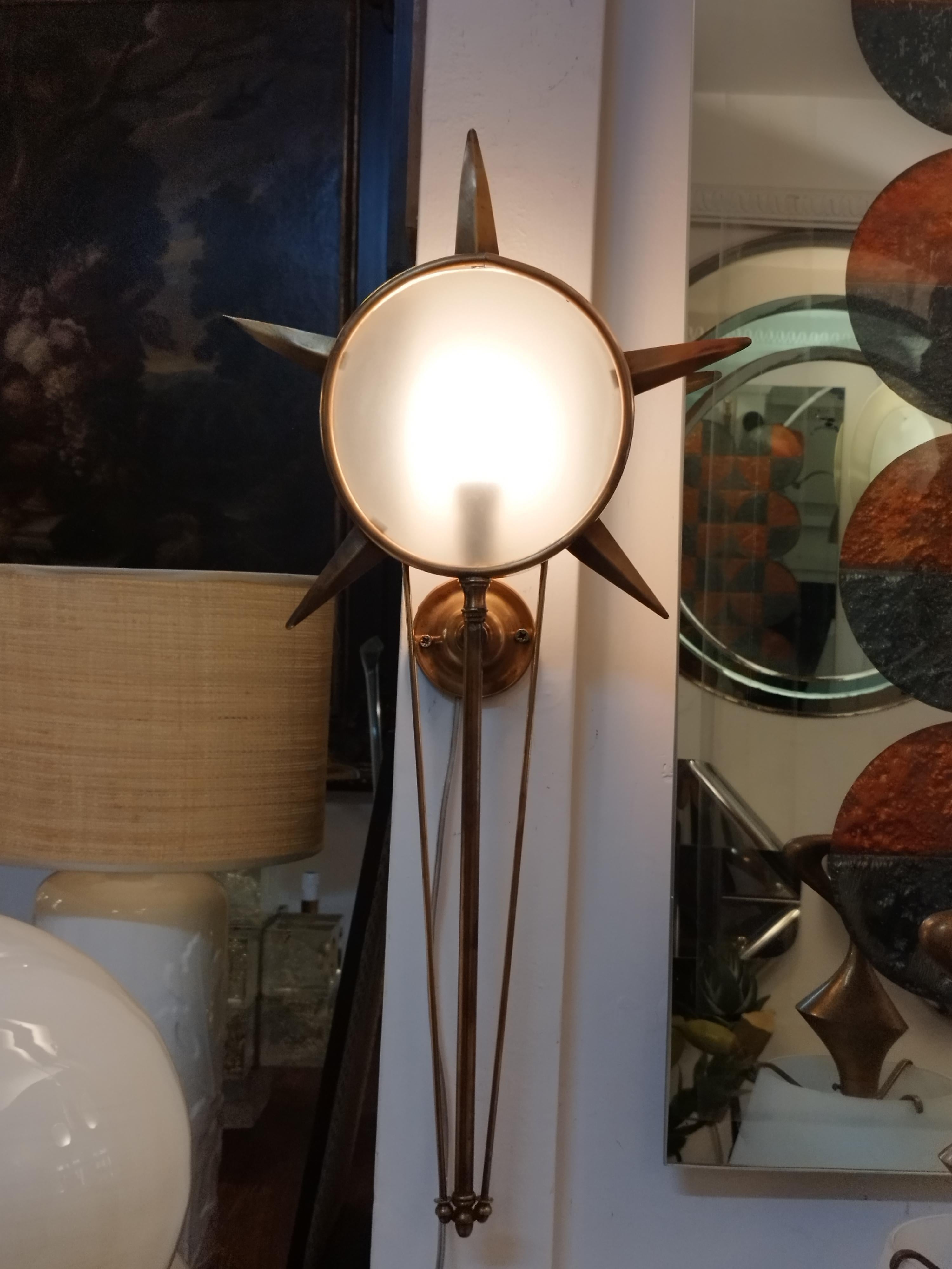 Arredoluce Brass Wall Lamp, Italy, 1950s 1
