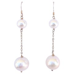 Andrea Estelle Duo Drop 14 Karat Gold Pearl Earrings