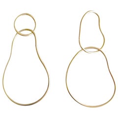 Andrea Estelle Fluid Interlocking 14 Karat White Gold Hoop Earrings
