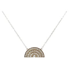 Andrea Fohrman Diamond 18k White Gold Small Rainbow Designer Necklace
