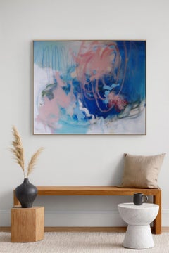 « Meditative Flow 26 », peinture en techniques mixtes sur toile de lin, abstraite, 40 x 48 pouces