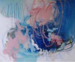 « Meditative Flow 26 », peinture en techniques mixtes sur toile de lin, abstraite, 40 x 48 pouces