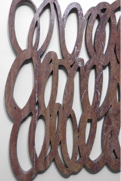 Marmi 3 - Marble Sculpture, Iranian Red Travertine, 2025, Signed, 24x16"