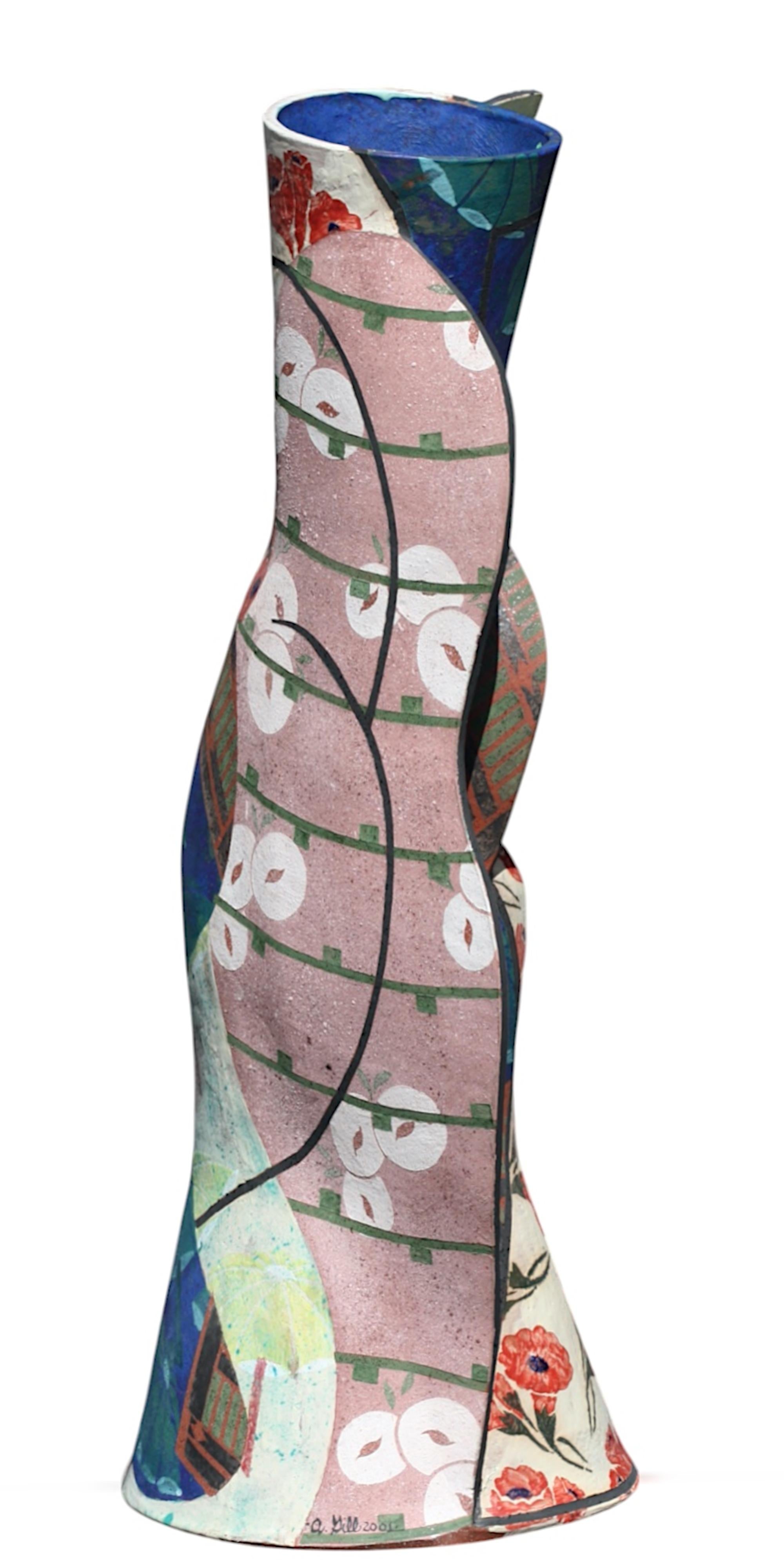 Clay Andrea Gill, (American, 20th Century), Sculptural Pottery VaseMorning Glory For Sale