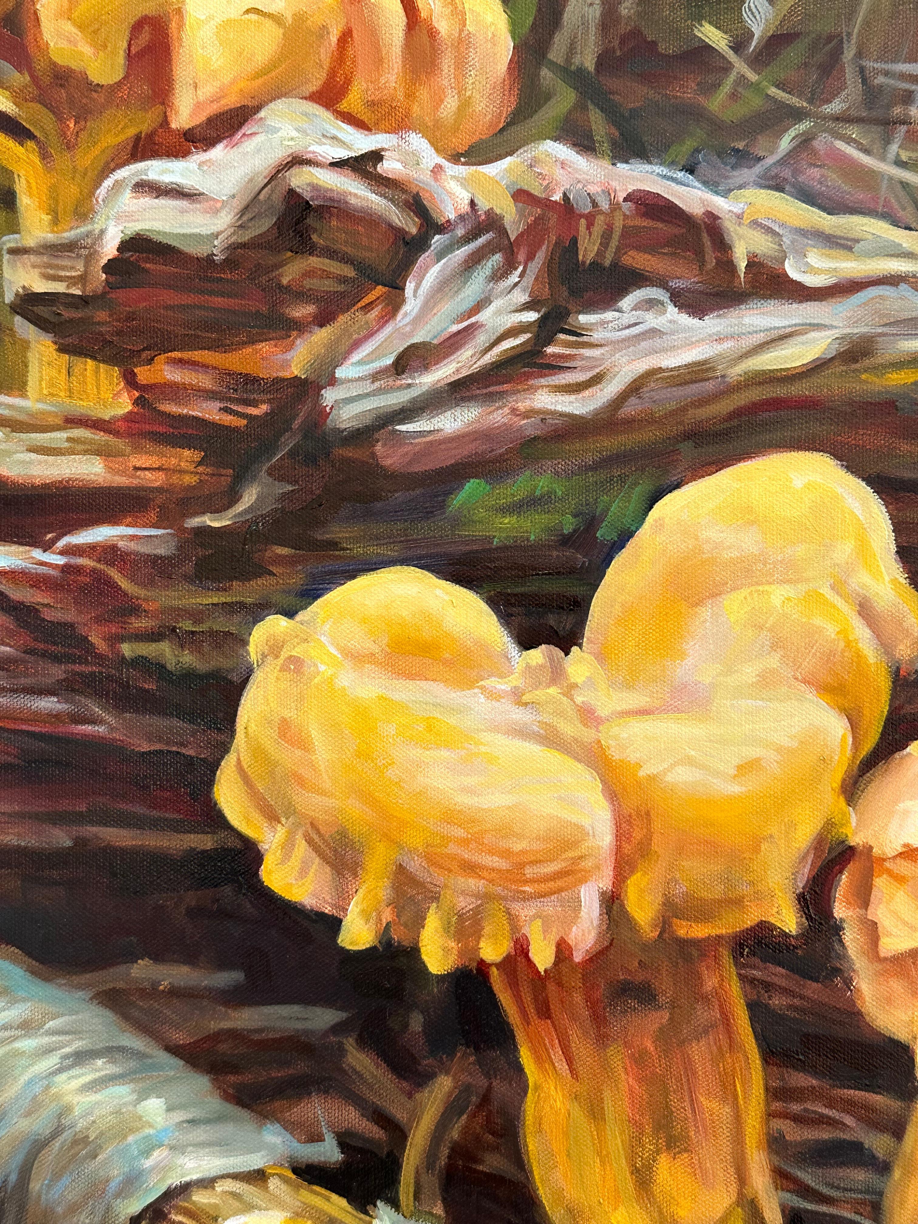 Chanterelles, Mushroom Fungi Still Life, Golden Yellow, Orange, Ochre, Brown For Sale 7