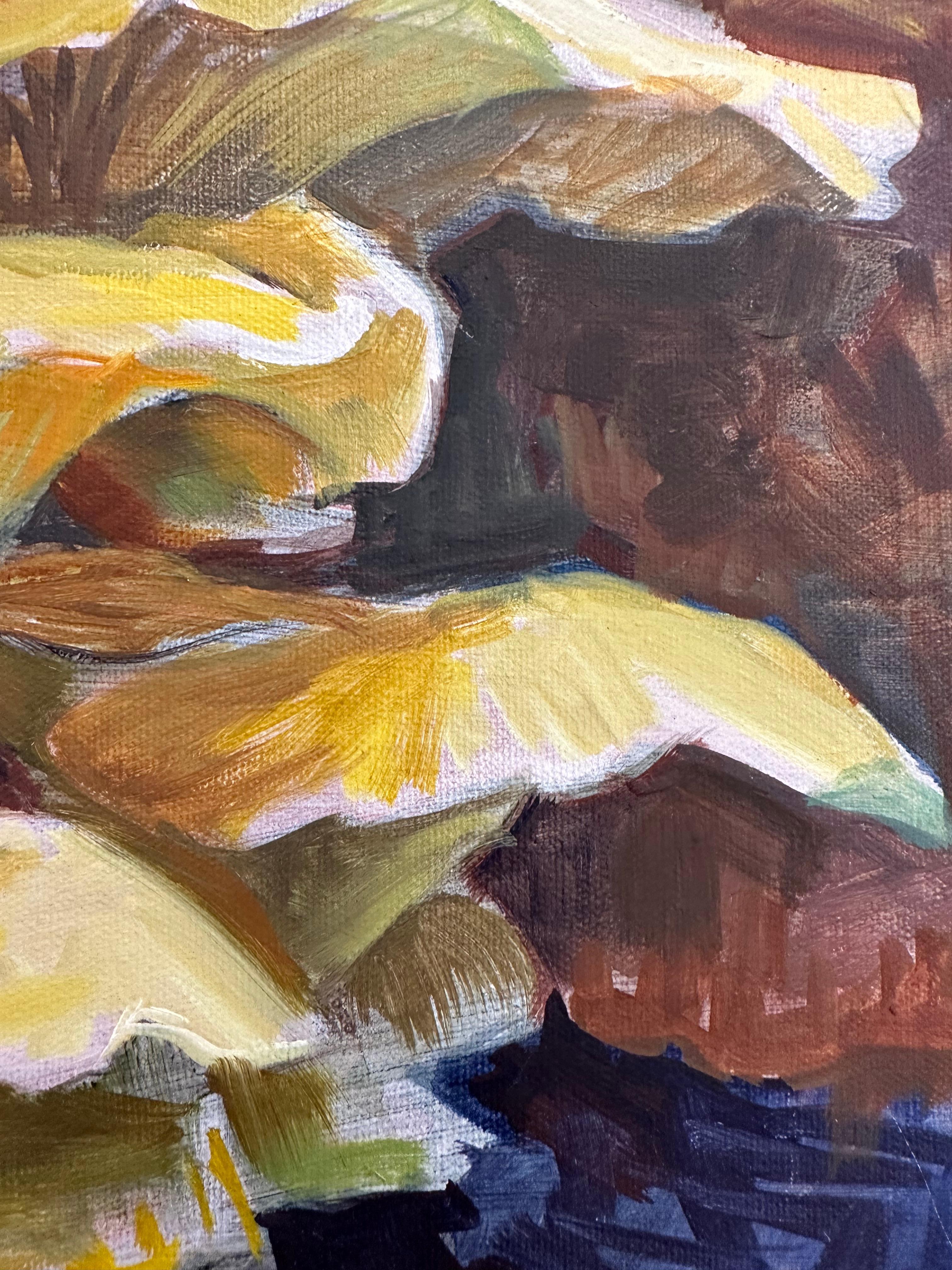 Study for Golden Oysters Two, Mushroom Fungi, Golden Yellow, Ochre, Brown For Sale 5