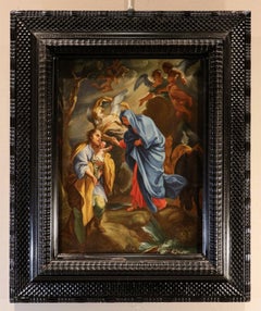 Holy Family Lanzani Paint 17th Century Oil on canvas Old master Religious Italy