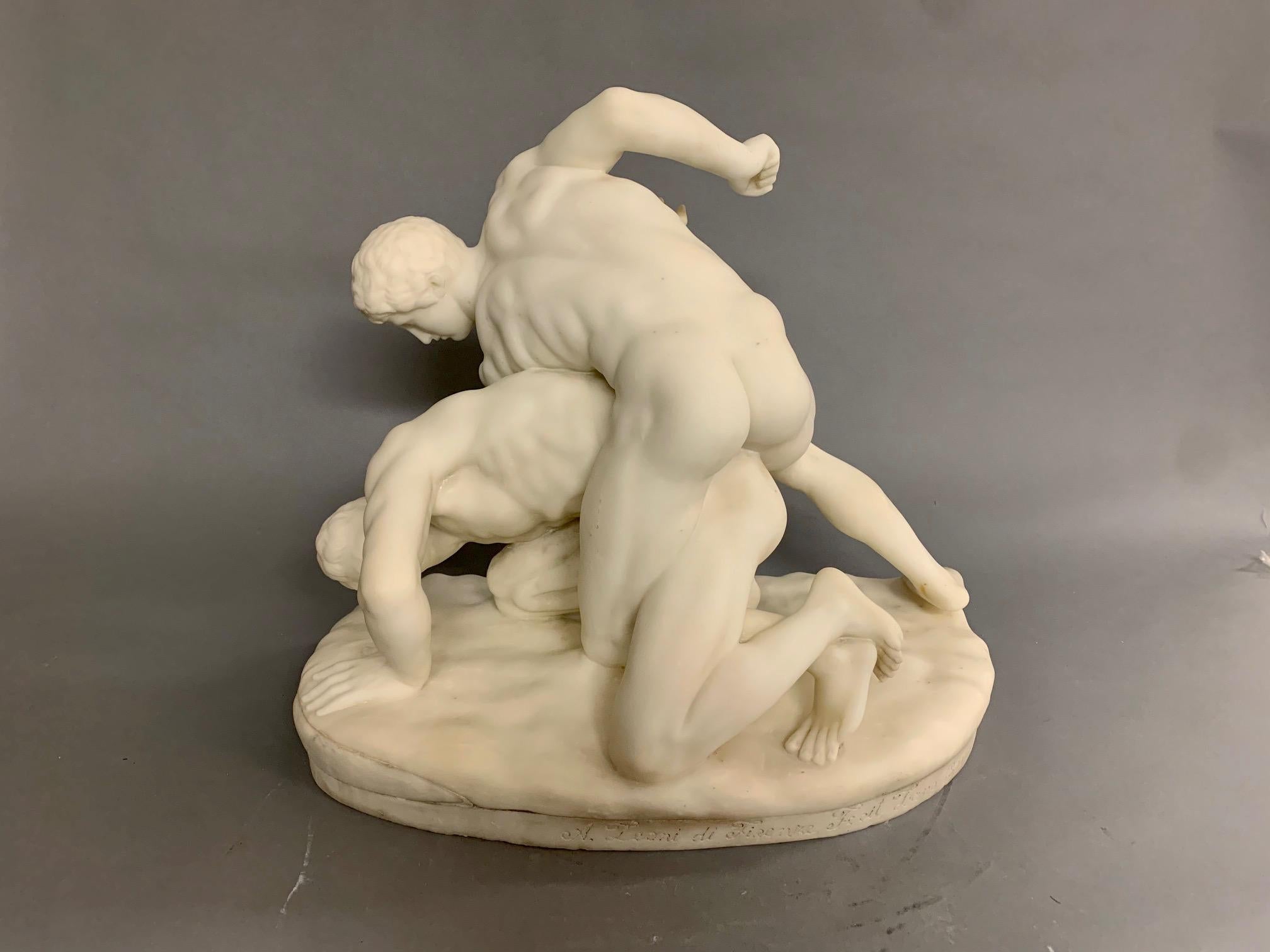 Hand-Carved Andrea Leoni The Wrestlers, after the Antique For Sale