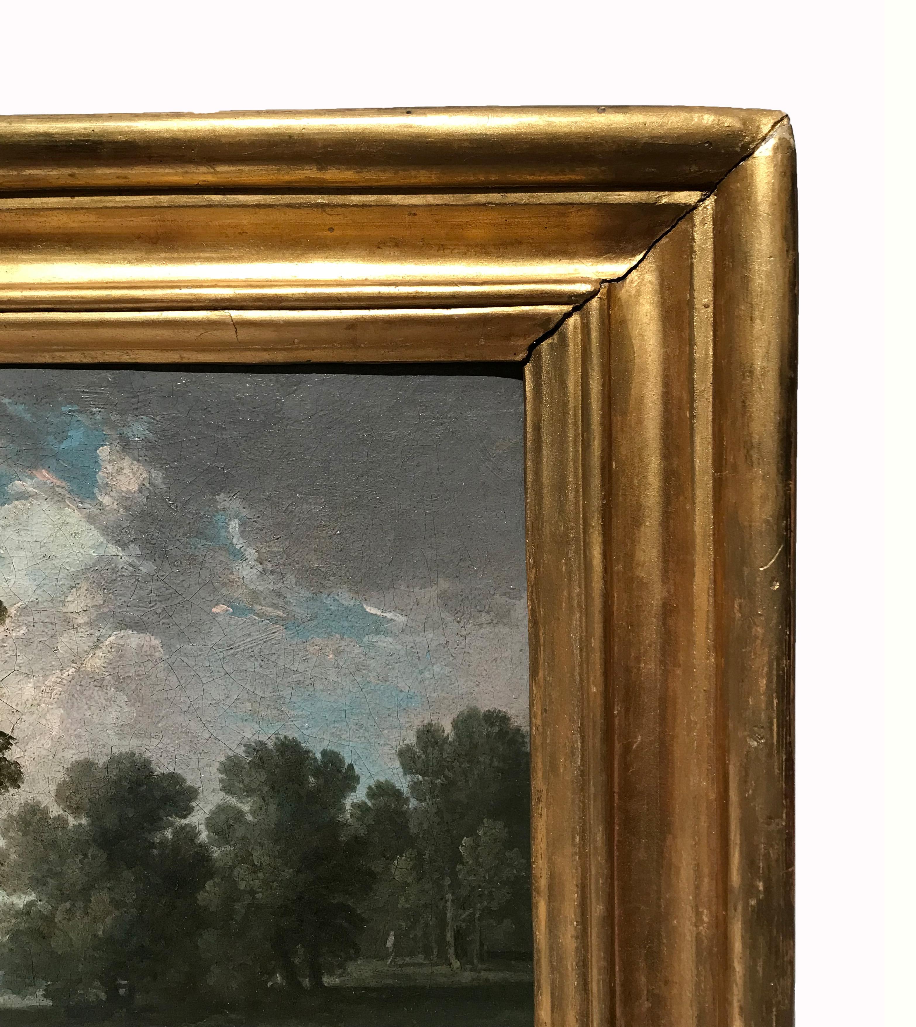 XVIII secolo di Andrea Locatelli Paesaggio con pescatore Olio su tela in vendita 7