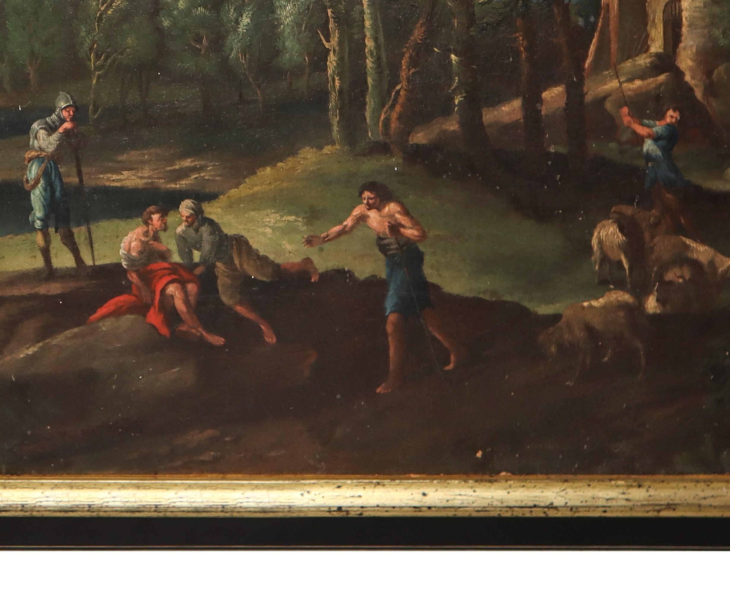 Andrea Locatelli (1695-1741) Öl auf Leinwand Gemälde Typische römische Landschaft im Angebot 4