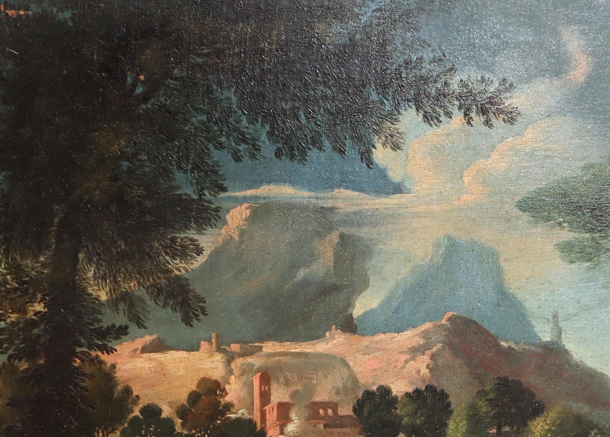 Andrea Locatelli (1695-1741) Öl auf Leinwand Gemälde Typische römische Landschaft im Angebot 5