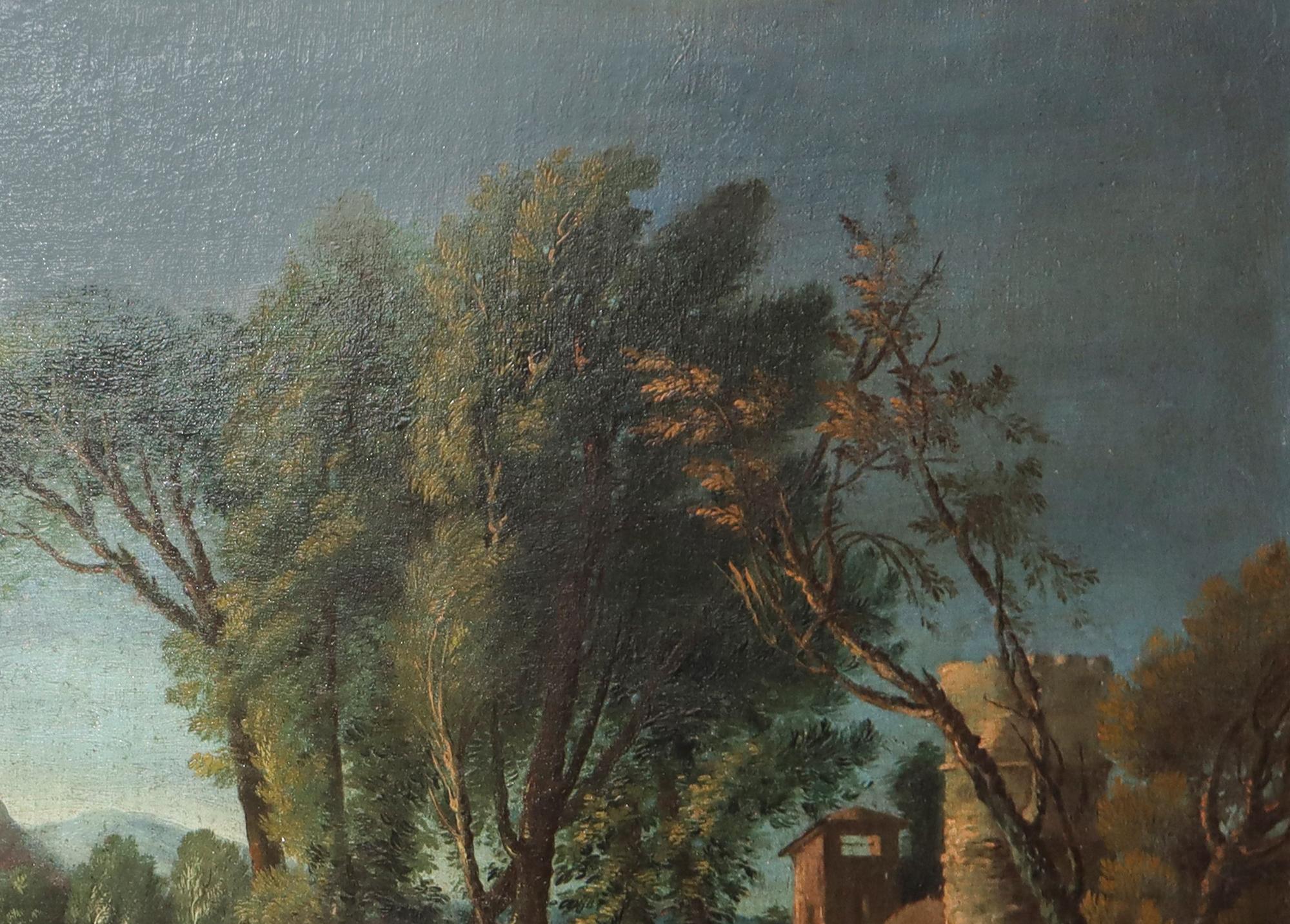 Andrea Locatelli (1695-1741) Öl auf Leinwand Gemälde Typische römische Landschaft im Angebot 6