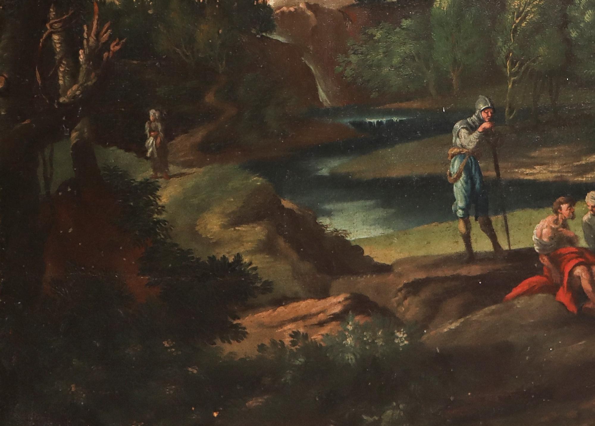 Andrea Locatelli (1695-1741) Öl auf Leinwand Gemälde Typische römische Landschaft im Angebot 7