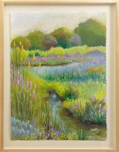 Andrea M. Tama Tranquility Signed Oil Pastel Contemporary Impressionism Framed
