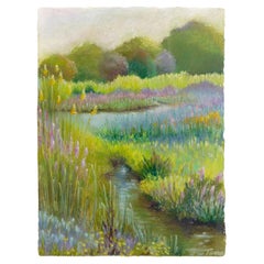 Andrea M. Tama Tranquility Signed Oil Pastel Contemporary Impressionism Framed Andrea M. Tama Tranquility Signed Oil Pastel Contemporary Impressionism Framed