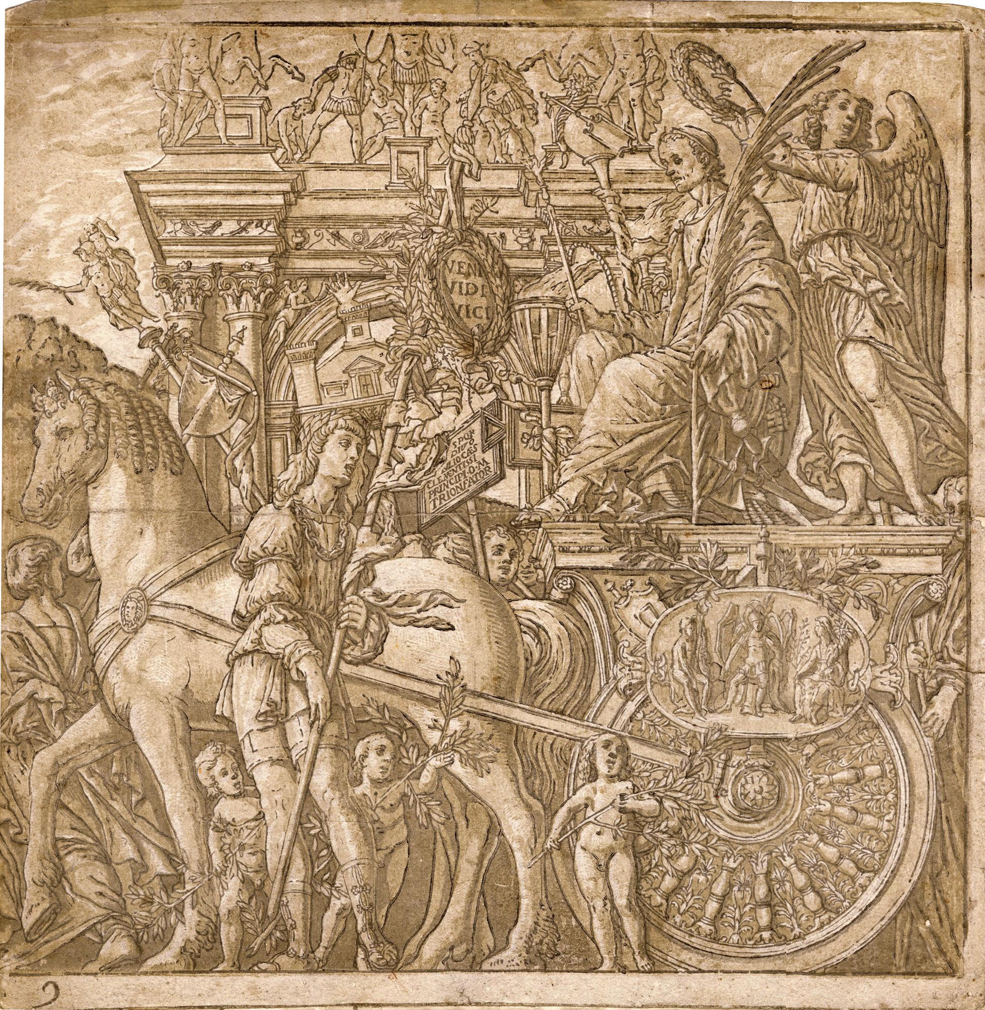 Andrea Mantegna Portrait Print - The Triumph of Caesar: Plate IV of IX