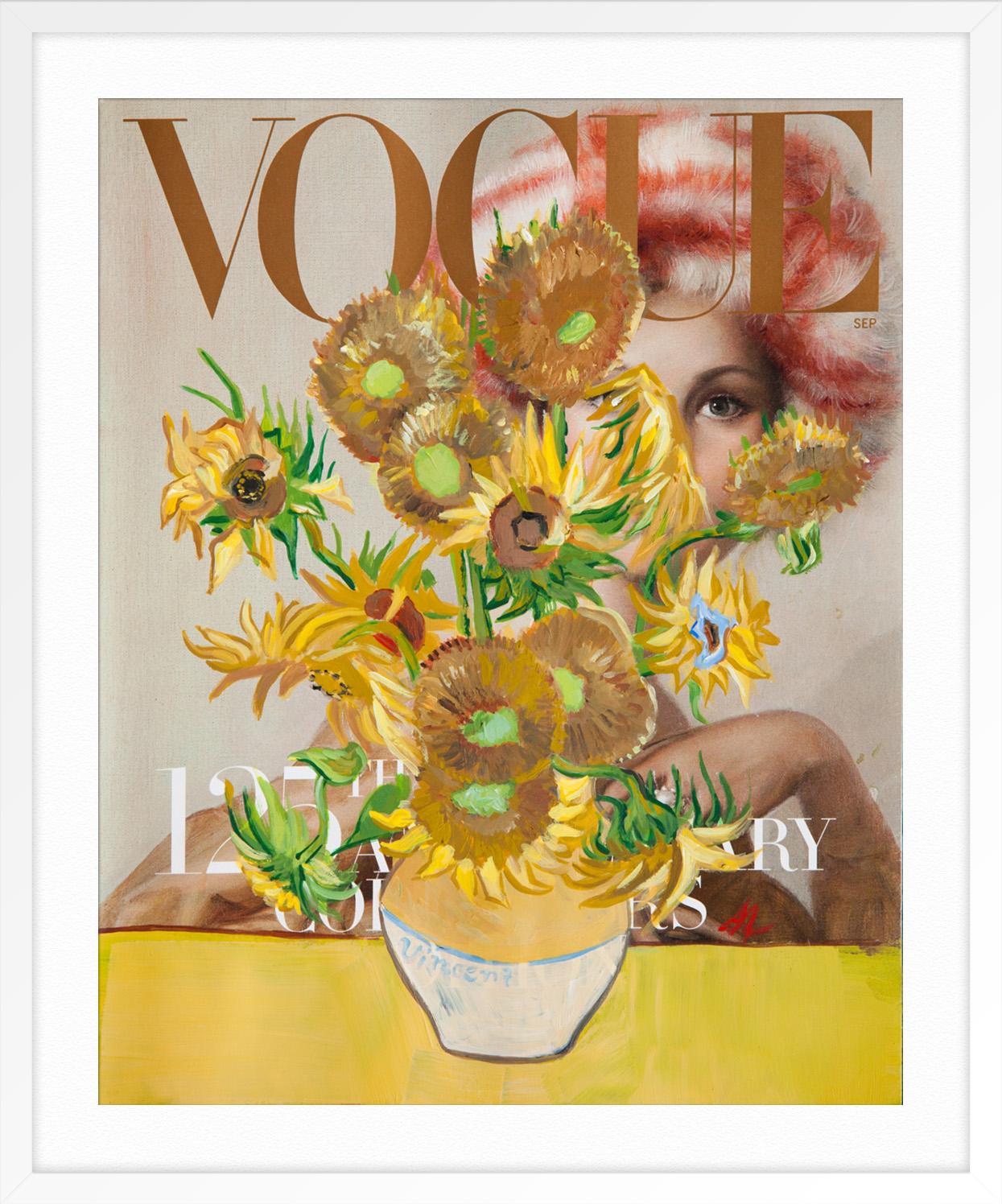 The Sunflower Issue - Brown Abstract Print by Andrea Mary Marshall