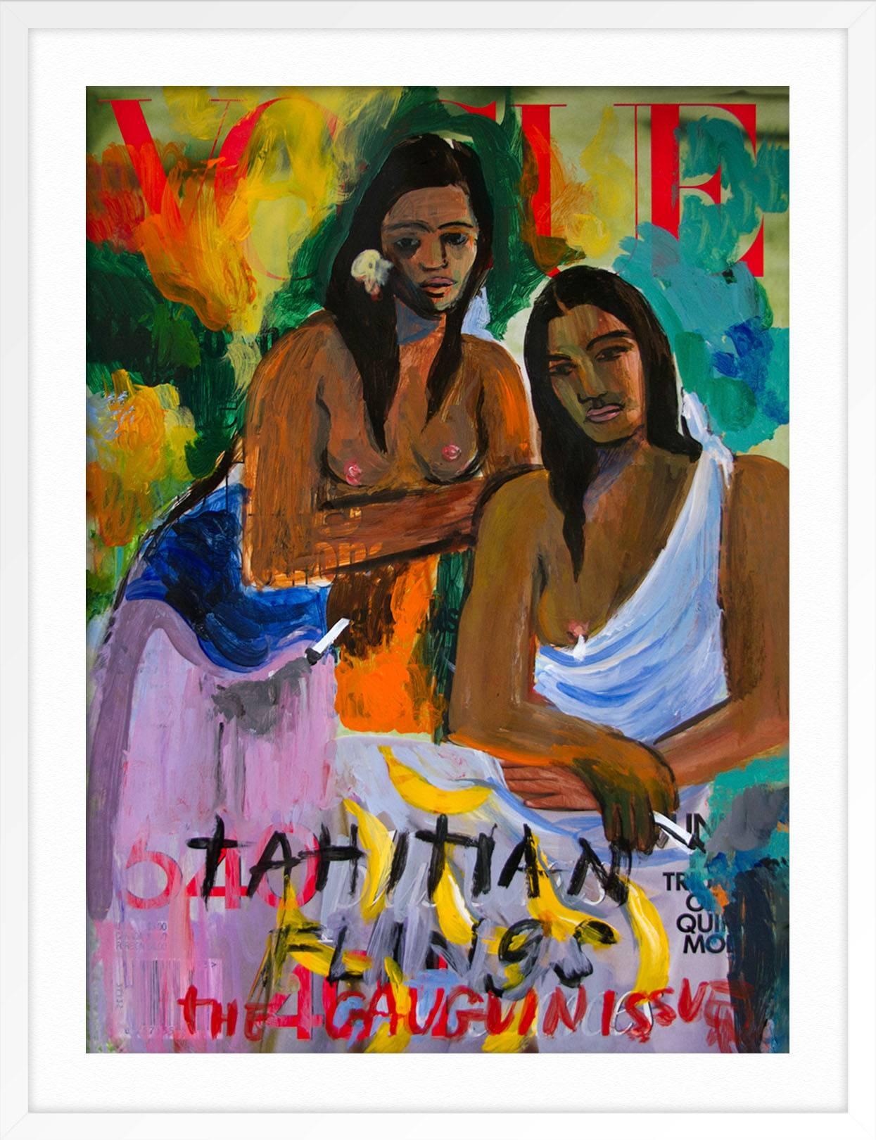 Le problème de Tahiti - Gris Abstract Print par Andrea Mary Marshall