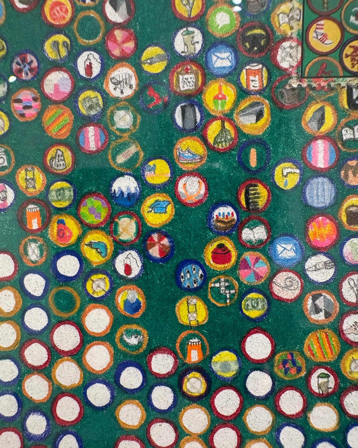USA (Girl Scouts, Age 50 Version); Stamp art w Colored Pencil Drawing For Sale 2