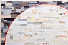 Moonlet - Pittura astratta su tessuto patchwork