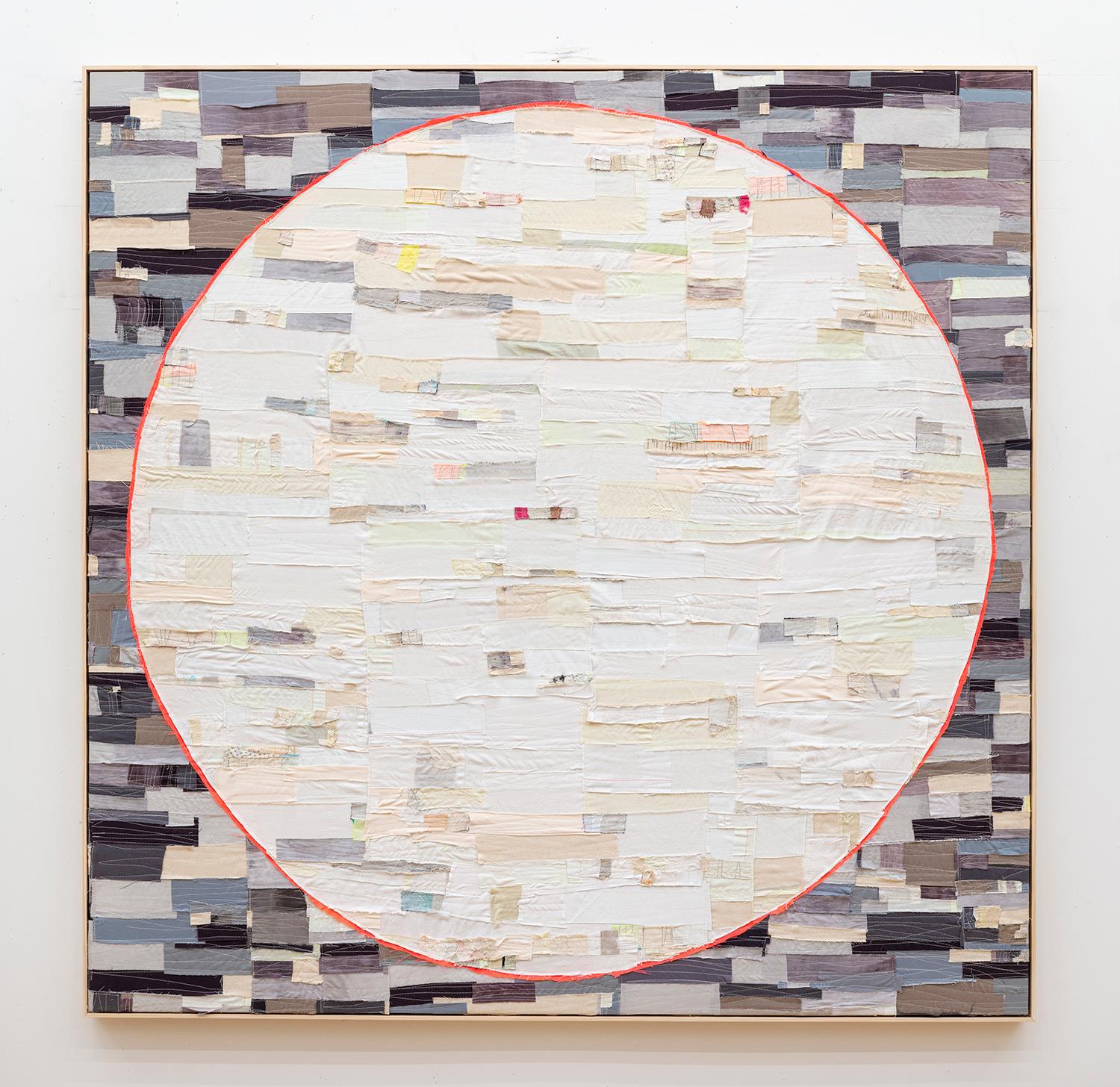 Moonlet - Peinture abstraite en tissu patchwork - Mixed Media Art de Andrea Myers