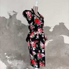 Vestido floral vintage Andrea Odicini años 80