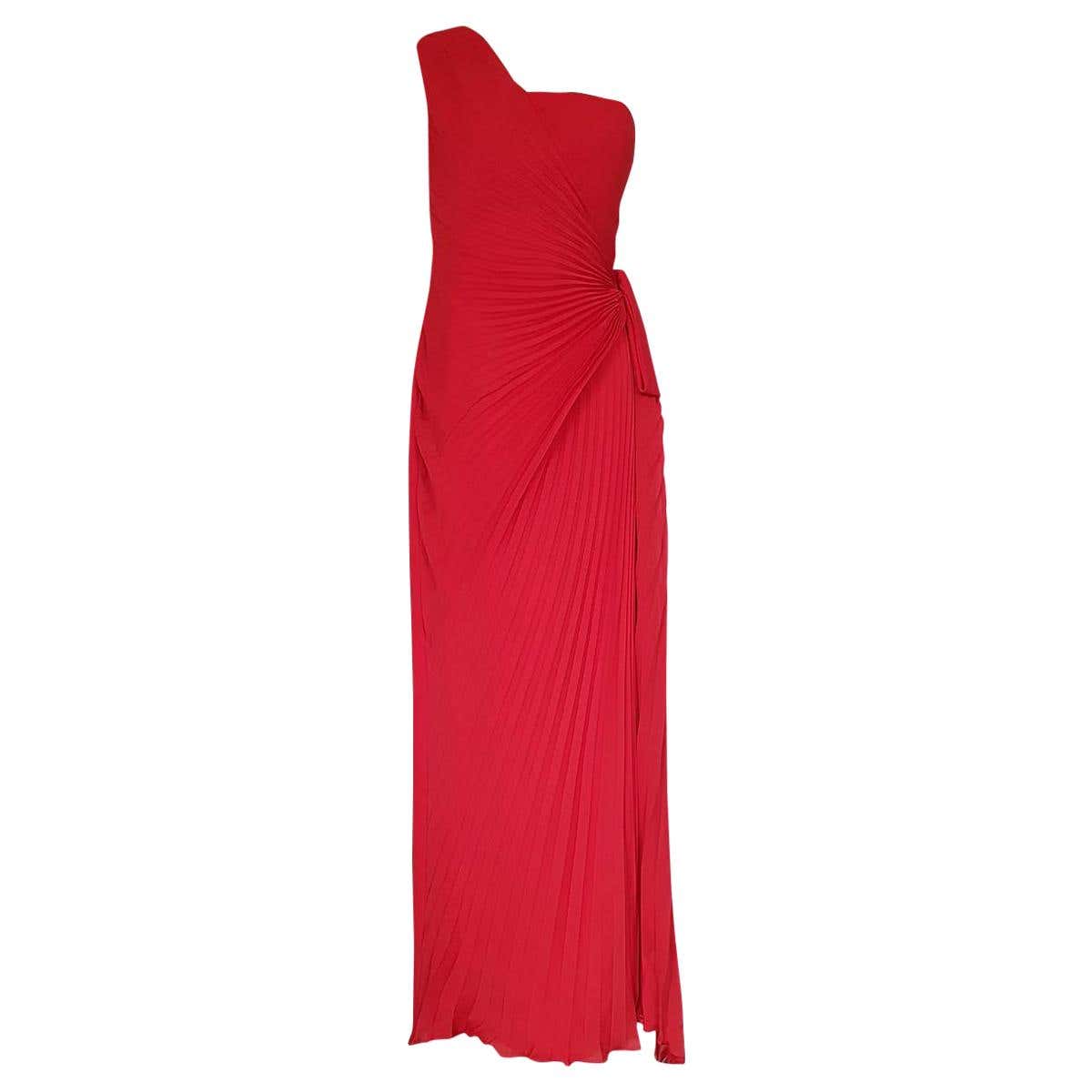 Andrea Odicini Couture Red Dress L For Sale at 1stDibs