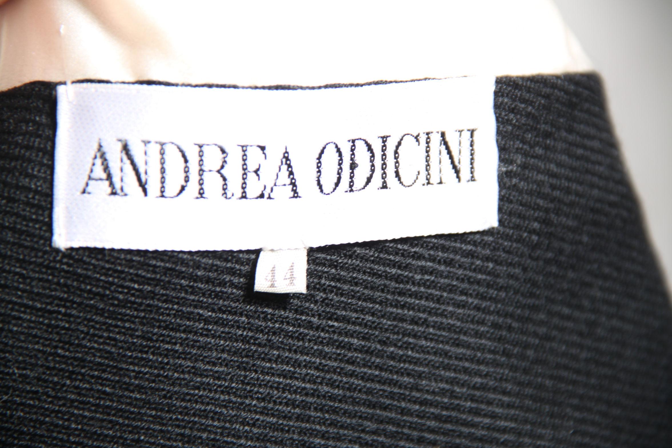 Andrea Odicini Vintage Suit Black White Jacket and Skirt Set Size 44 3