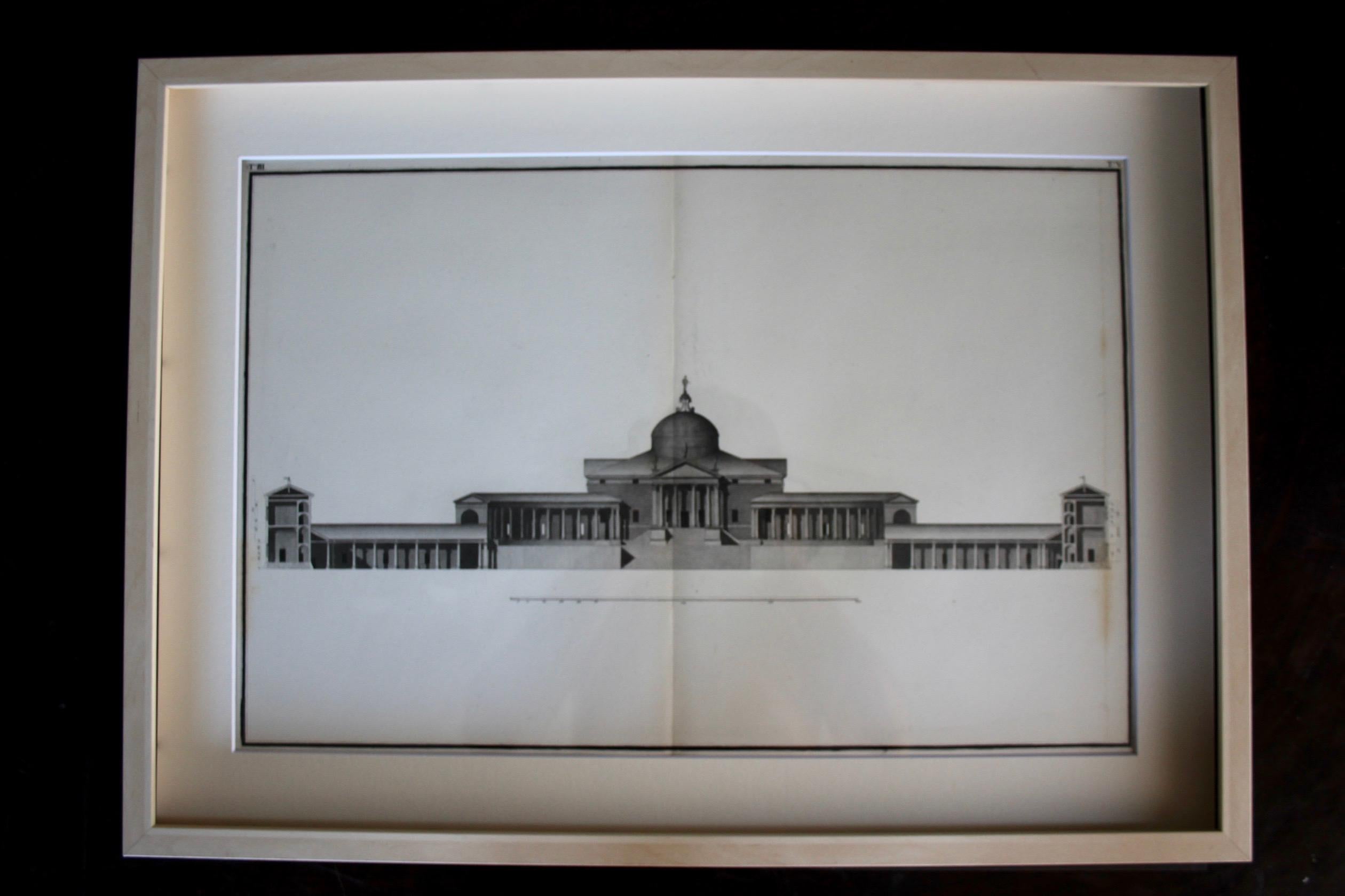 Andrea Paladio war ein venezianischer Architekt des 16. Jahrhunderts, der auch heute noch als Referenz gilt. Der Stich stellt ein architektonisches Werk des 16. Jahrhunderts dar und stammt aus einer Serie, die um 1872 veröffentlicht wurde.