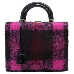 Andrea Pfister Black & Magenta Plaid Tweed Handbag