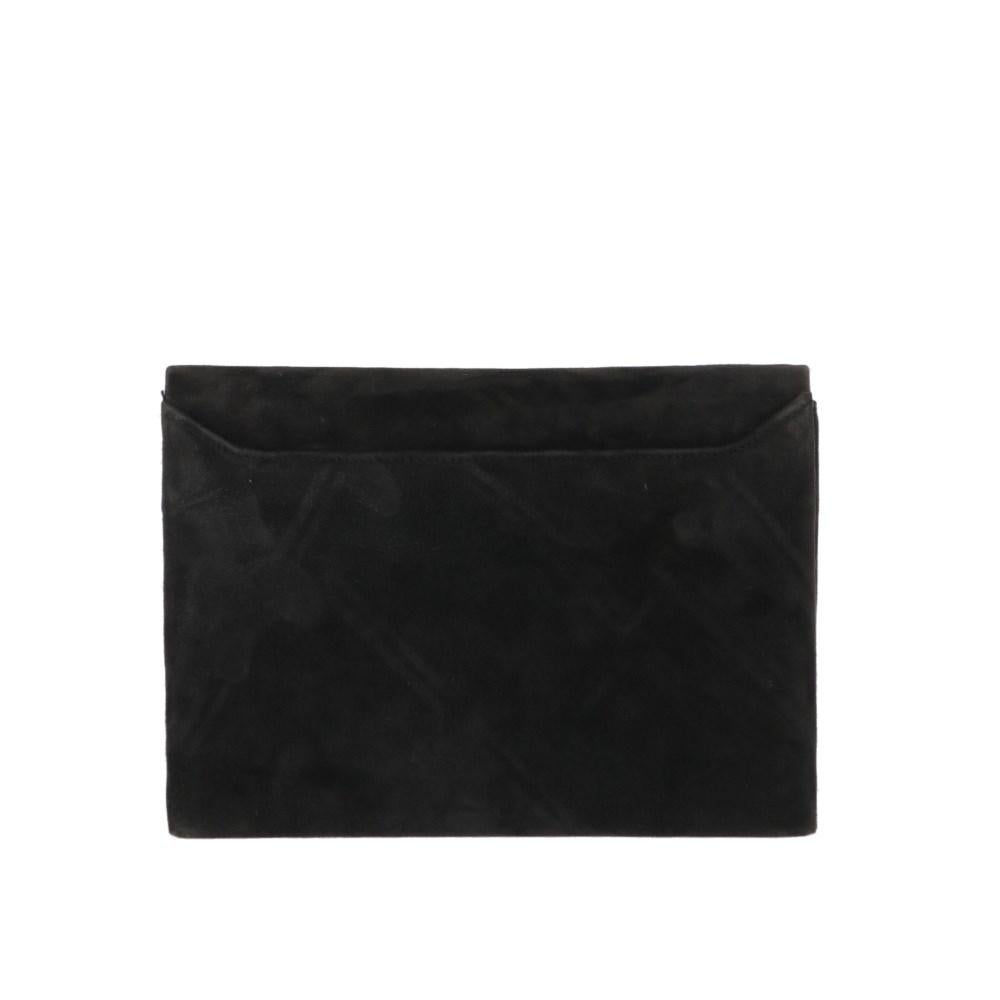 Women's or Men's Andrea Pfister Vintage black suede 80s handbag