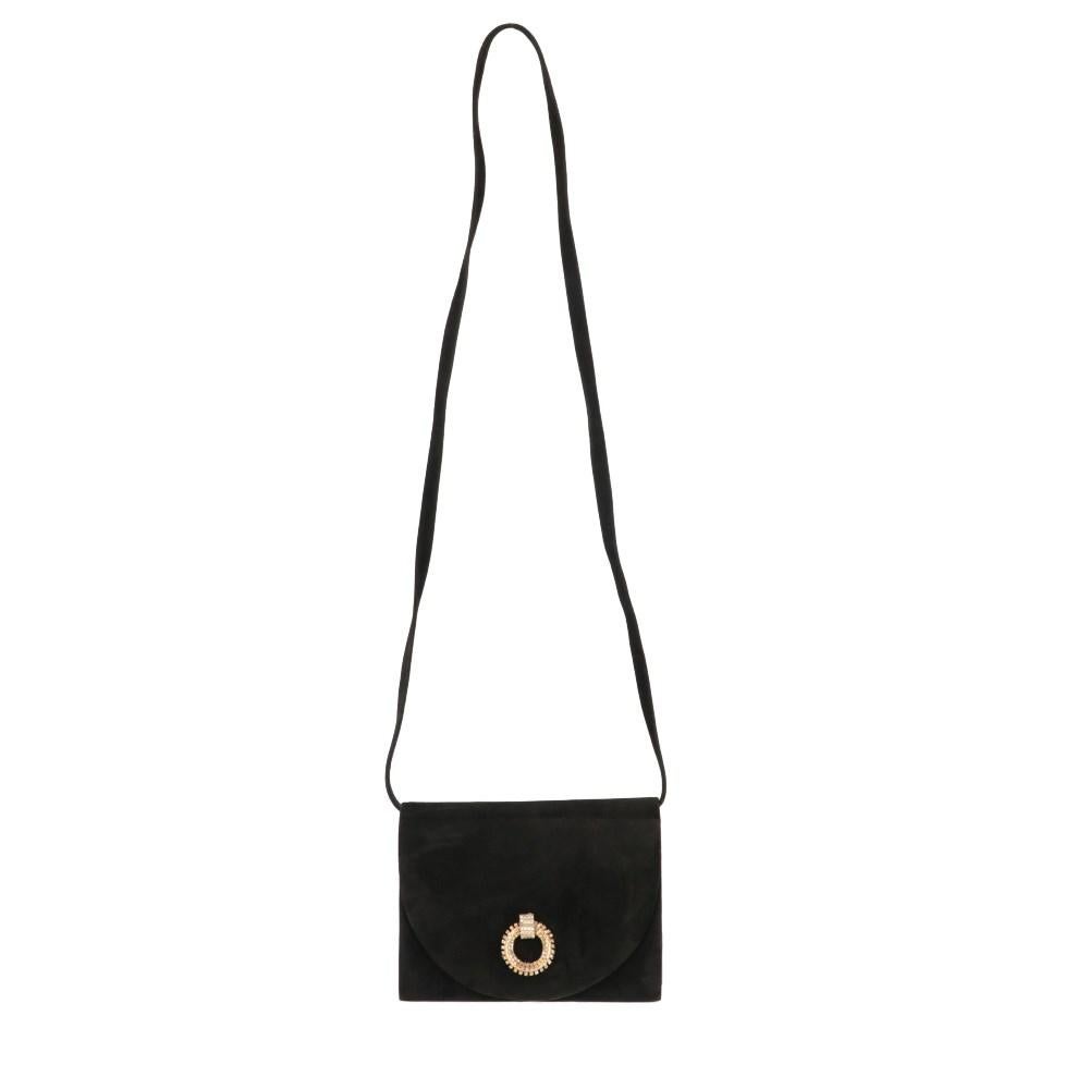 Andrea Pfister Vintage black suede 80s handbag 1
