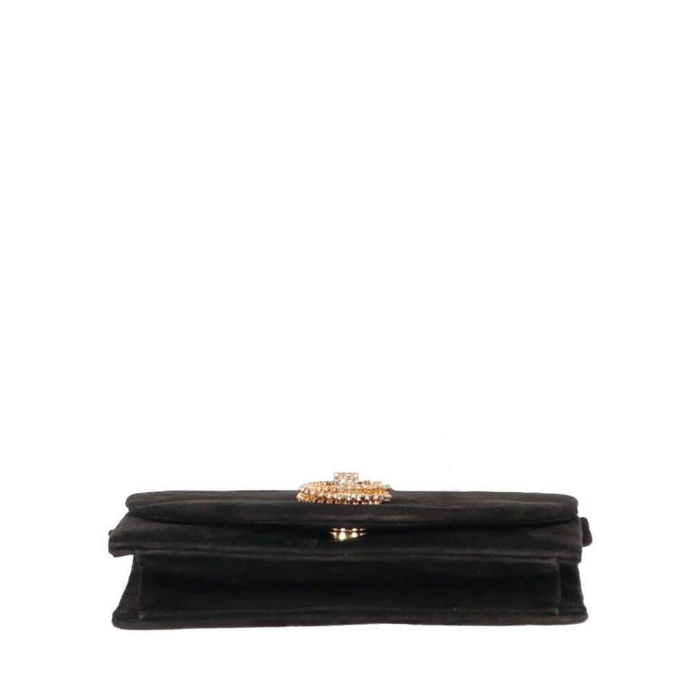 Andrea Pfister Vintage black suede 80s handbag 2