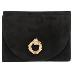 Andrea Pfister Vintage black suede 80s handbag