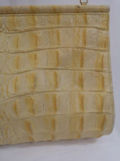 Andrea Pfister yellow crocodile shoulder bag