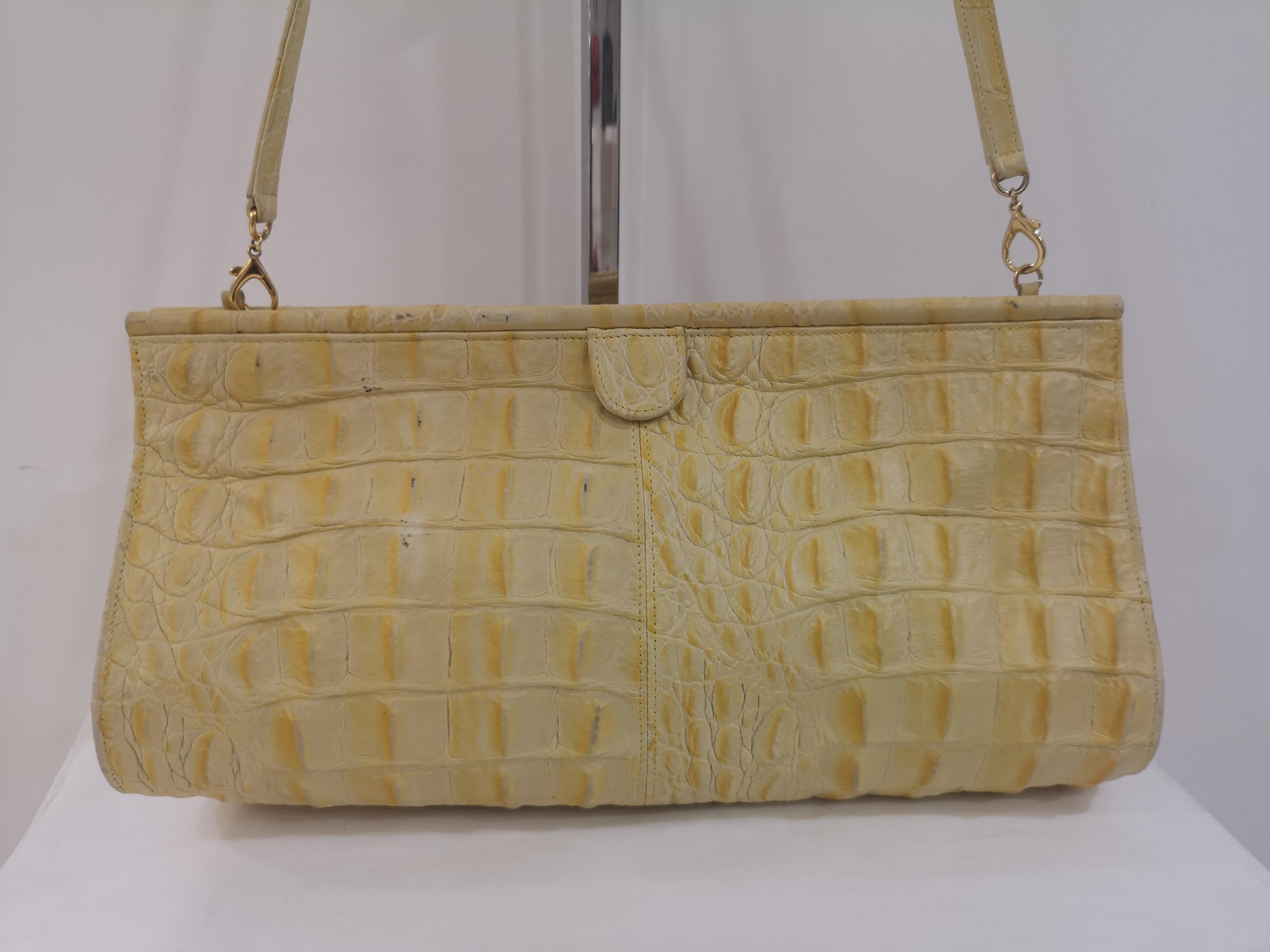 Andrea Pfister yellow crocodile shoulder bag 1