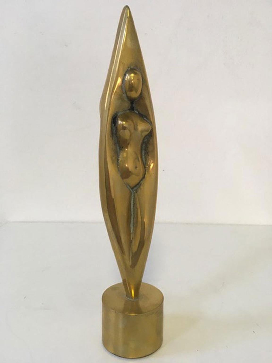 1980 Italy Post-Modern Figurative Bronze Sculpture Mediterranean Woman For Sale 9