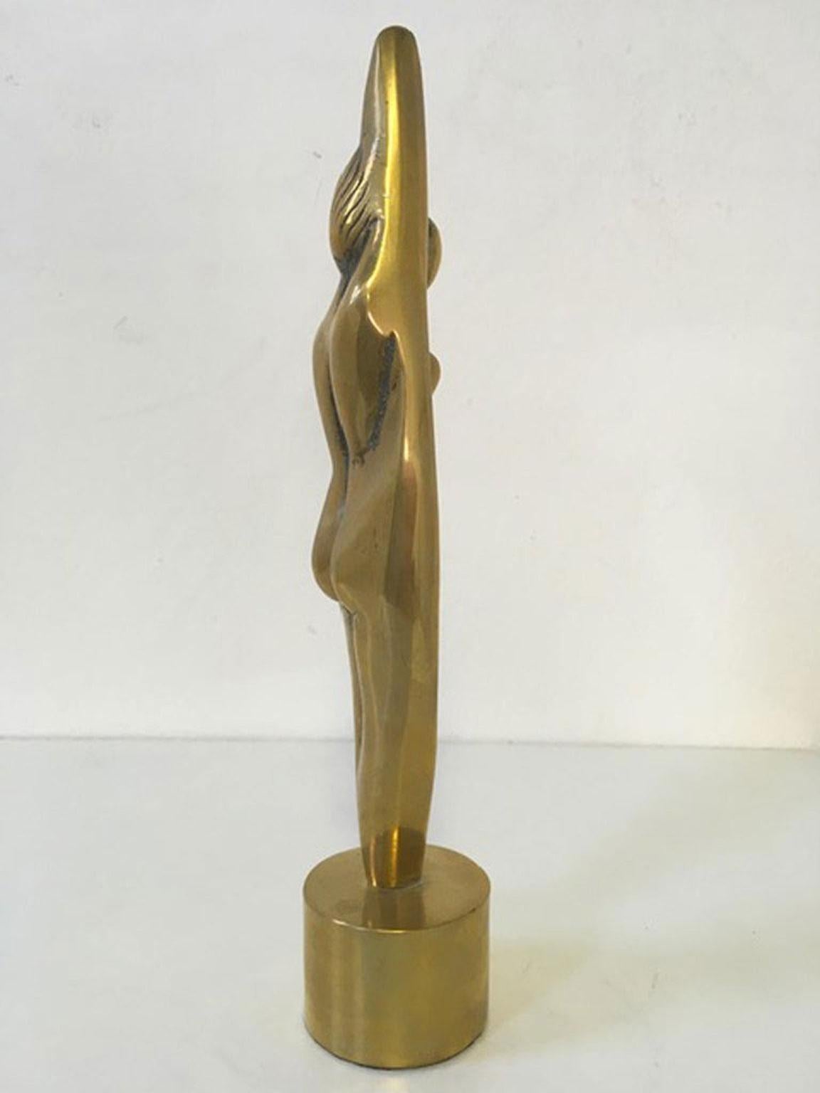1980 Italy Post-Modern Figurative Bronze Sculpture Mediterranean Woman For Sale 1