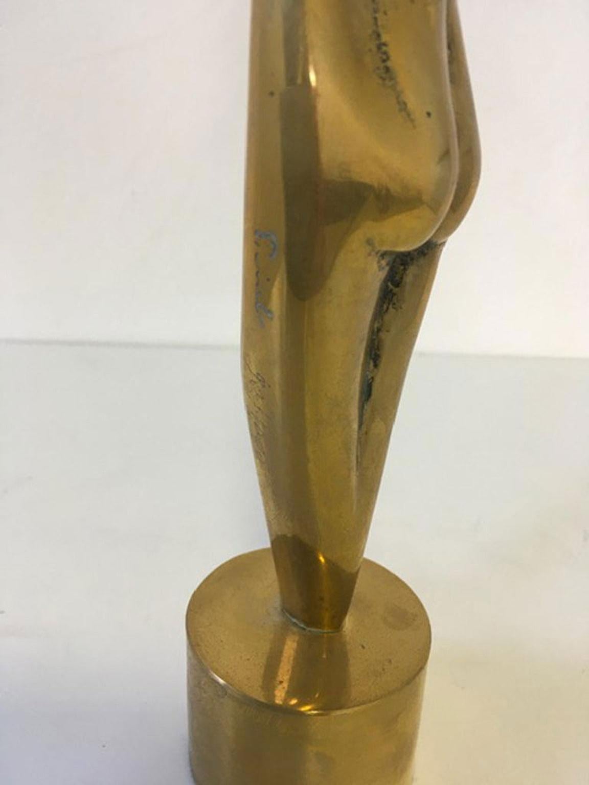 1980 Italy Post-Modern Figurative Bronze Sculpture Mediterranean Woman For Sale 5