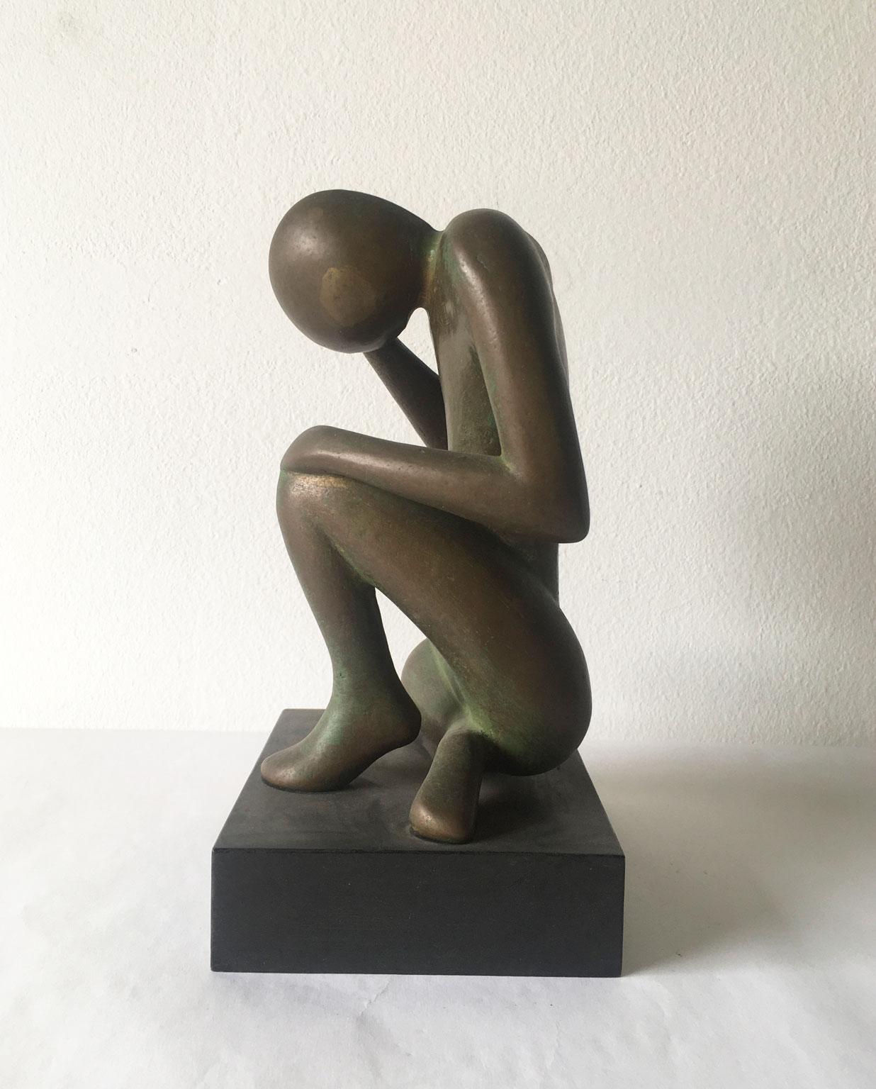 Bintou Italy 1969 Abstract Bronze Sculpture by Andrea Picini For Sale 5