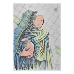 Female Water Carrier - Hand-Colored Lithograph by A. Quarto - 1985