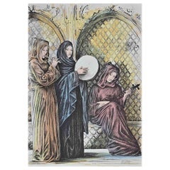 Oriental Women - Hand-Colored Lithograph by A. Quarto - 1985