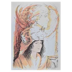 Zodiac  - Aries  - Hand-Colored Lithograph by A. Quarto - 1980s
