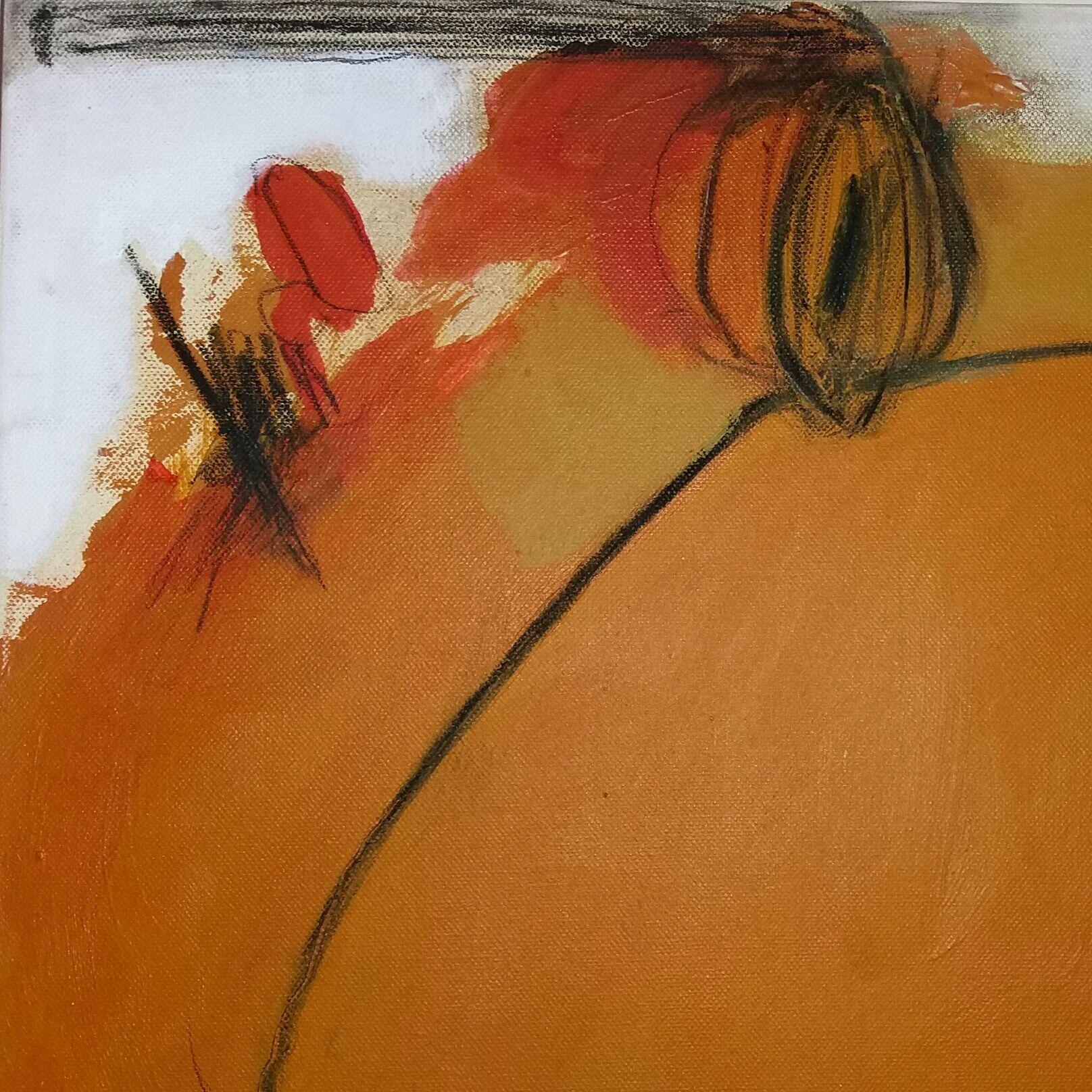 Orange Experience, Mixed Media on Canvas - Abstract Mixed Media Art by Andrea Rowbotham