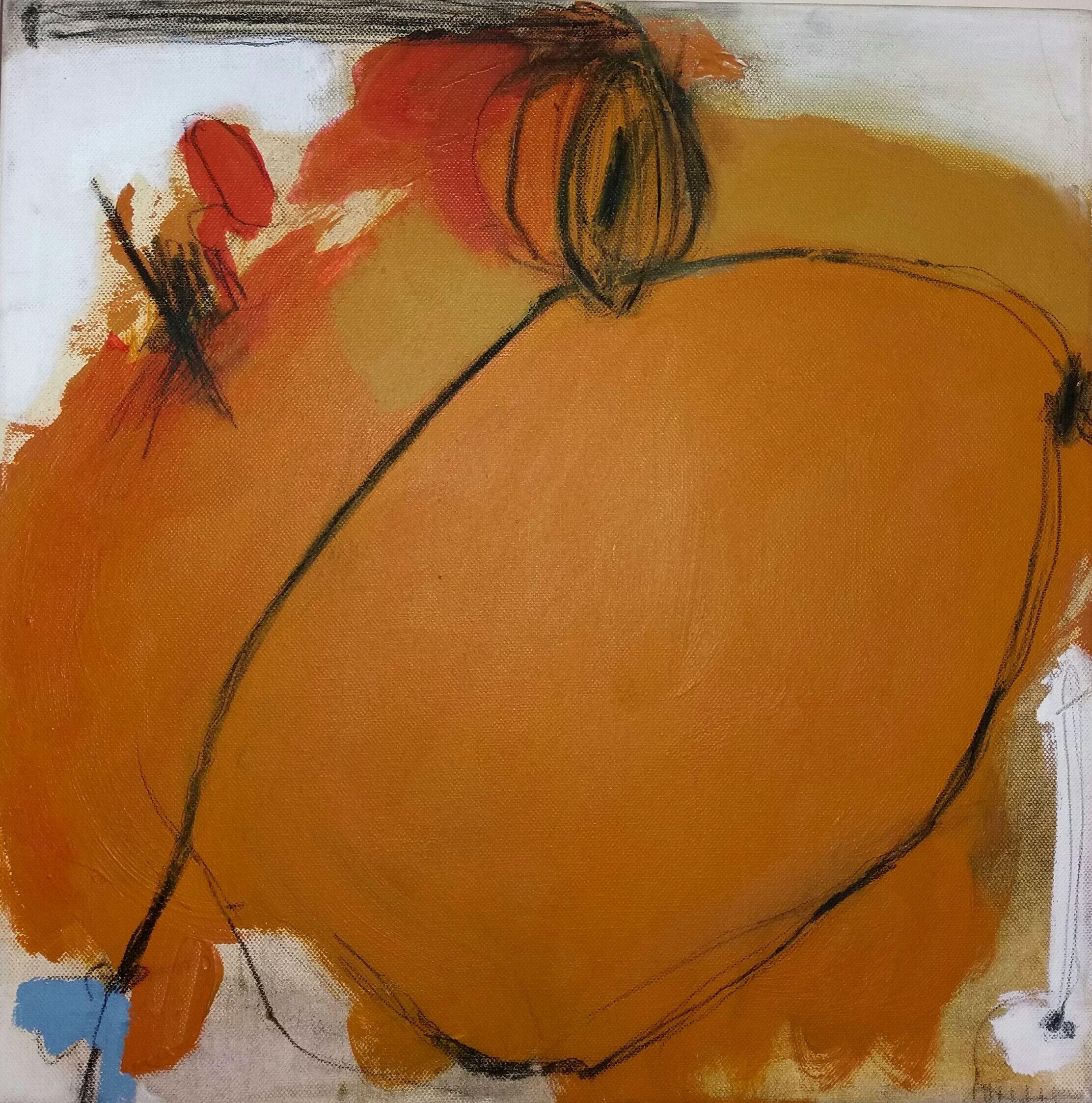 Orange Experience, Mixed Media on Canvas - Mixed Media Art by Andrea Rowbotham