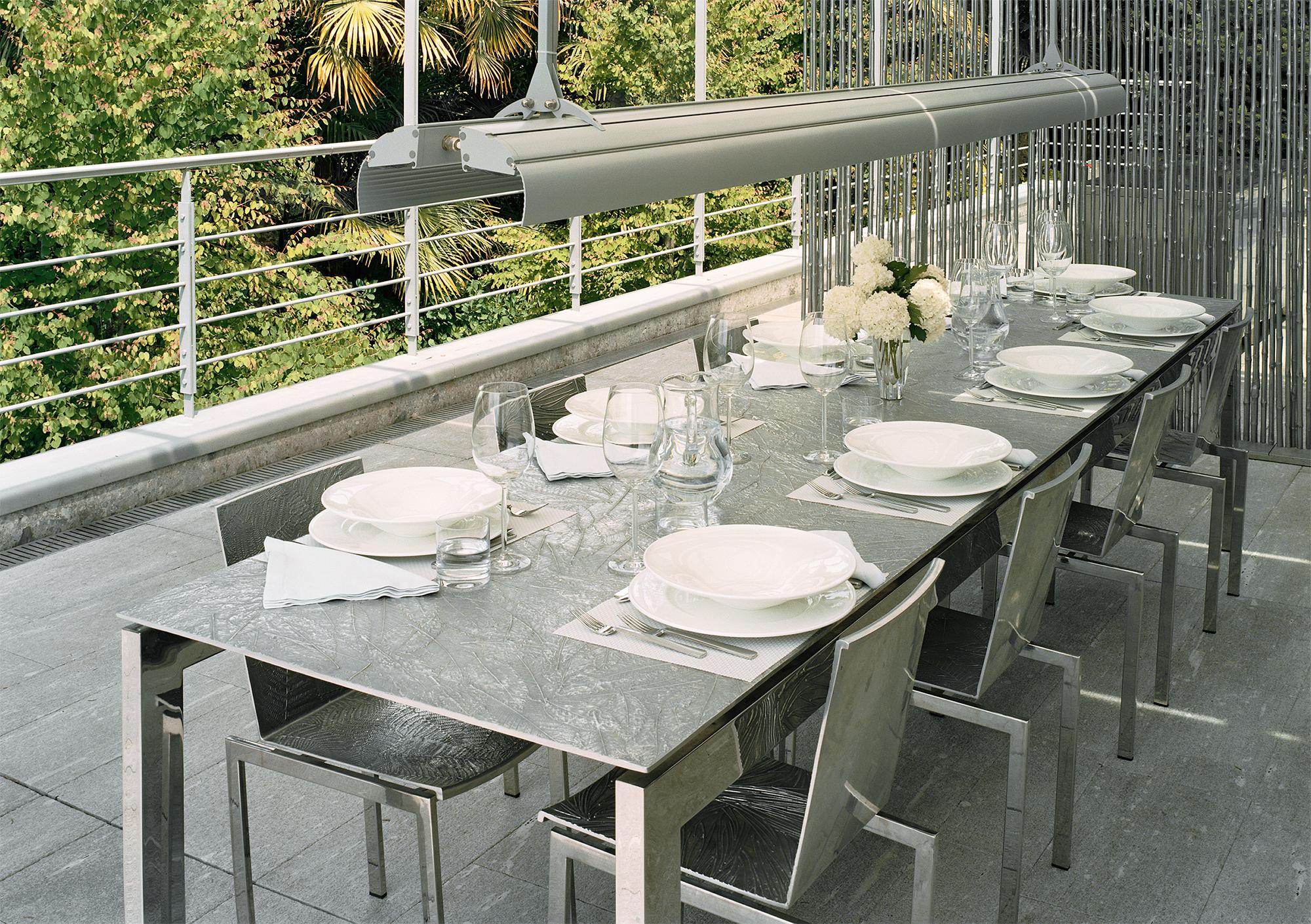 Contemporary Andrea Salvetti Dilmos Indoor Outdoor Chair Cast Aluminium Textured Nature For Sale