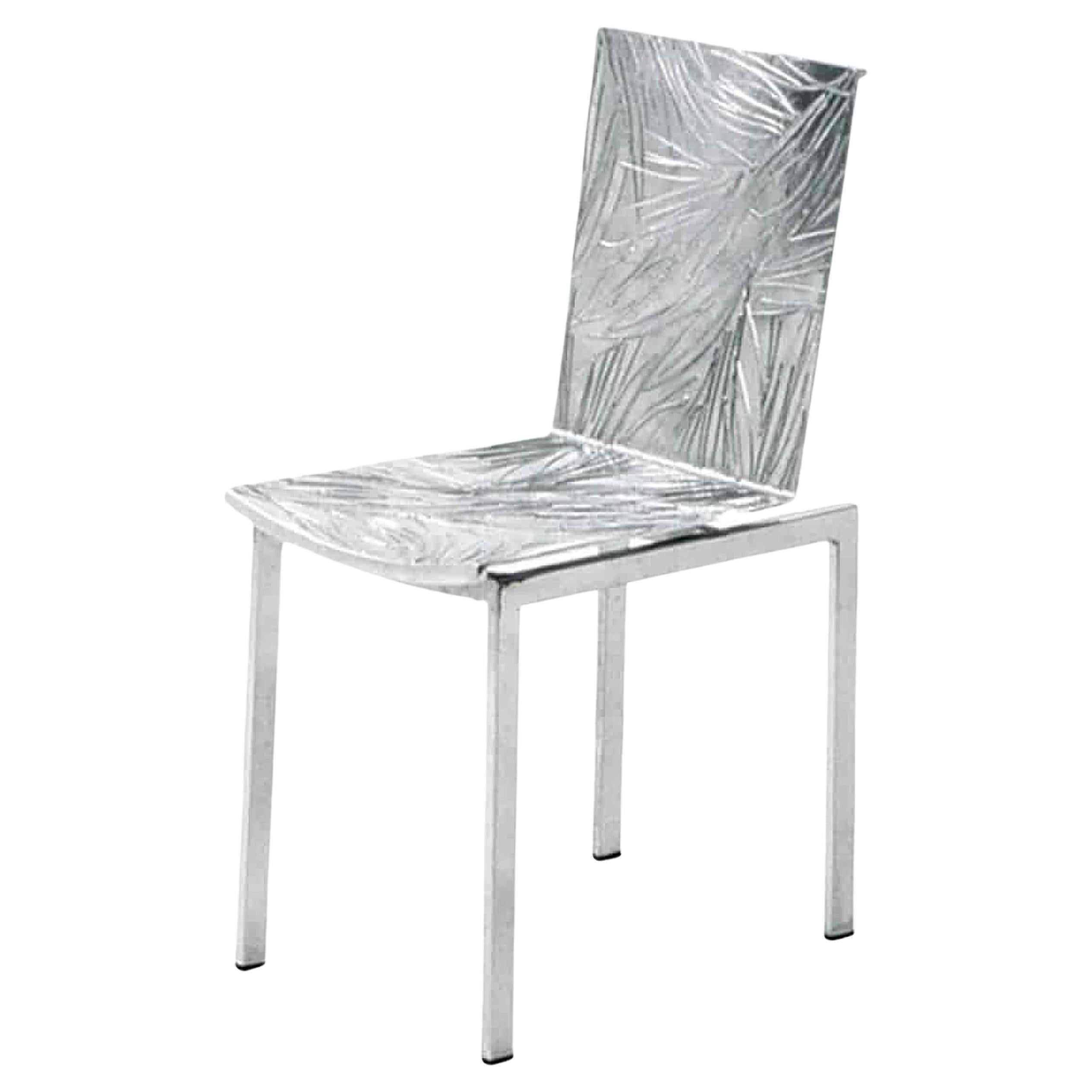 Chaise d'extérieur Dilmos Andrea Salvetti en aluminium coulé texturé nature