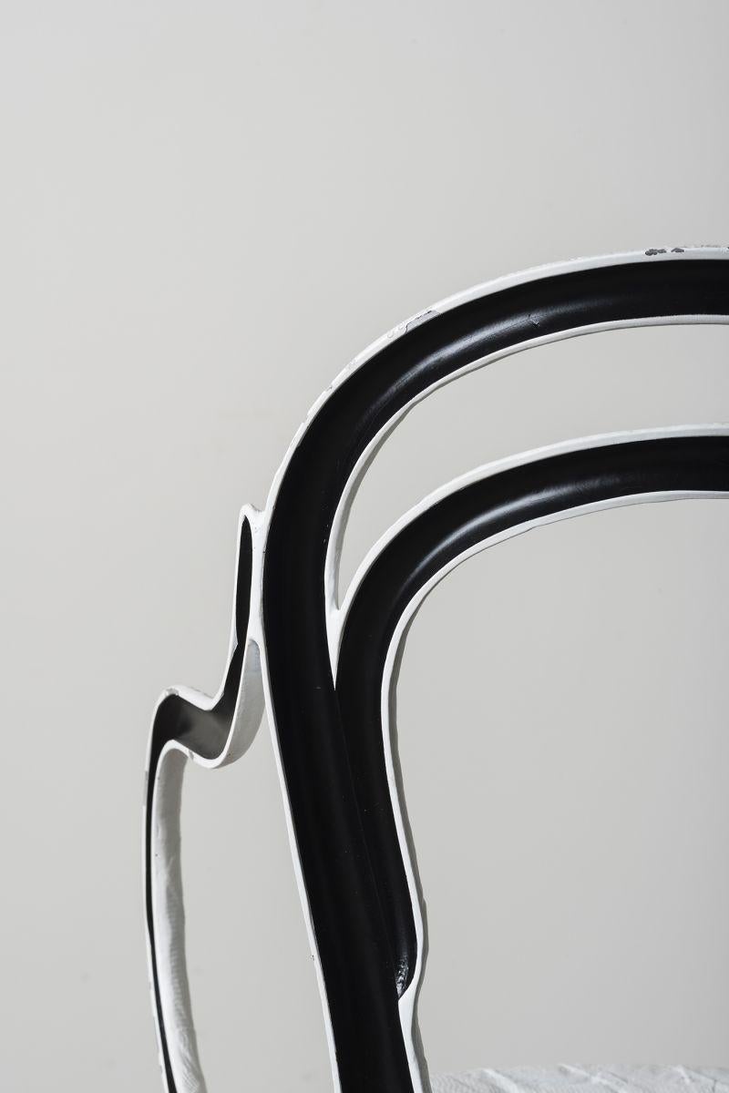 Italian Andrea Salvetti Dilmos Indoor Outdoor Chair Cast Aluminium Textured Pattern For Sale