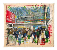 Pintura al óleo: "Berlín, Estación Central de Ferrocarril".